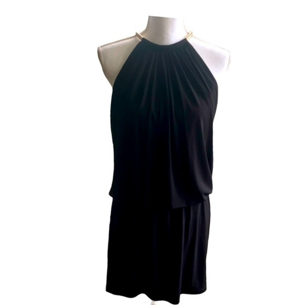 Jessica Simpson Mini Gold Choker Neck‎ Dress 10 EUC